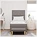 Letto Box Spring con Materasso e Panchina Tortora 90x200 cm Tessuto - Foto miniatura 5