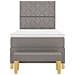 Letto Box Spring con Materasso e Panchina Tortora 90x200 cm Tessuto - Foto miniatura 9