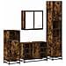 Set Mobili da Bagno 4 pz Rovere Fumo in Legno Multistrato - Foto miniatura 1