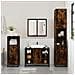 Set Mobili da Bagno 4 pz Rovere Fumo in Legno Multistrato - Foto miniatura 3