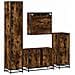 Set Mobili da Bagno 4 pz Rovere Fumo in Legno Multistrato - Foto miniatura 8