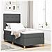 Letto a molle con materasso Grigio scuro 100 x 200 cm Tessuto - Foto miniatura 2