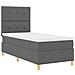 Letto a molle con materasso Grigio scuro 100 x 200 cm Tessuto - Foto miniatura 6