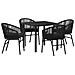 Set da Pranzo per Giardino 5 pcs Nero Poly Rattan - Foto miniatura 1