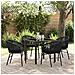 Set da Pranzo per Giardino 5 pcs Nero Poly Rattan - Foto miniatura 2