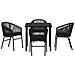 Set da Pranzo per Giardino 5 pcs Nero Poly Rattan - Foto miniatura 7