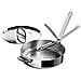 Padella Space Steel 28 Cm Per Saltare Con Manico Pieghevole E Coperchio Acciaio Inox Ideale Per Cucina A Induzione Adatta Al Forno Colore Acciaio - Foto miniatura 1
