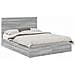 Letto con Contenitore con testiera Grigio Sonoma 150 x 200 cm - Foto miniatura 1