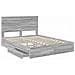 Letto con Contenitore con testiera Grigio Sonoma 150 x 200 cm - Foto miniatura 5