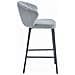 Sgabello Valora GATTA in velluto grigio argento con gambe nere per cucina x3 - Foto miniatura 4
