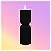 Candela A Led Senza Fiamma Nera A Colonna Rigata - 7,5cm X 23cm - A Batteria - Foto miniatura 2