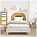 Struttura letto bambini con testata Crema 80 x 200 cm Velluto - Foto miniatura 3