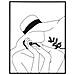 Pannello Da Parete Elegant B In Ferro Nero, Figura Femminile Con Cappello Fedora - Foto miniatura 1