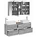 Set di mobili per il bagno 4 pcs Sonoma grigio - Foto miniatura 3