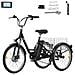 Triciclo Elettrico 24'' con Cestello Posteriore M300 Batteria 36V 18Ah 250W 40-70km 25 km /h 7 Velocità Schermo LCD Acceleratore a Pedale Freno Meccanico Ebike per Adulti - Foto miniatura 1
