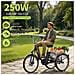 Triciclo Elettrico 24'' con Cestello Posteriore M300 Batteria 36V 18Ah 250W 40-70km 25 km /h 7 Velocità Schermo LCD Acceleratore a Pedale Freno Meccanico Ebike per Adulti - Foto miniatura 3