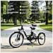 Triciclo Elettrico 24'' con Cestello Posteriore M300 Batteria 36V 18Ah 250W 40-70km 25 km /h 7 Velocità Schermo LCD Acceleratore a Pedale Freno Meccanico Ebike per Adulti - Foto miniatura 7