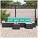 Set Divano da Giardino 6 pz Nero polyrattan - Foto miniatura 3