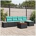 Set Divano da Giardino 6 pz Nero polyrattan - Foto miniatura 6