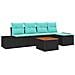 Set Divano da Giardino 6 pz Nero polyrattan - Foto miniatura 1