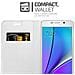 Custodia Compatibile Con Samsung Galaxy Note 5 In Classy Argento - Coperchio Protettiva Con Chiusura Magnetica, Funzione Stand E Tasca Per Le Carte - Foto miniatura 4