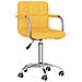 Sedia Da Pranzo Girevole Giallo Senape In Tessuto - Foto miniatura 1