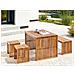 Set Da Giardino Con 1 Tavolo E 4 Sgabelli Legno Di Acacia Chiaro Bellano - Foto miniatura 1