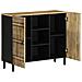 Credenza 90x33,5x75 Cm In Legno Massello Di Mango Grezzo - Foto miniatura 2