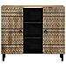 Credenza 90x33,5x75 Cm In Legno Massello Di Mango Grezzo - Foto miniatura 3