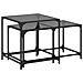 Tavolini Impilabili 2pz Con Piano Vetro Nero In Acciaio - Foto miniatura 2