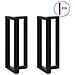 Gambe Tavolo Bar A Forma T 2 Pz Nero 50x35x(100-101) Cm Acciaio - Foto miniatura 3