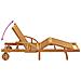 Lettini prendisole  2 pz con cuscini e ruote Rosso Legno massello Acacia, Lettino prendisole pieghevole  con ruote e cuscino Rosso Legno massello Acacia - Foto miniatura 7