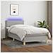 Letto a Molle Materasso e LED Grigio Chiaro 80x200 cm Tessuto - Foto miniatura 2