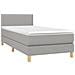 Letto a Molle Materasso e LED Grigio Chiaro 80x200 cm Tessuto - Foto miniatura 3
