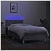 Letto a Molle Materasso e LED Grigio Chiaro 80x200 cm Tessuto - Foto miniatura 4
