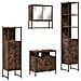 Set Mobili da Bagno 4 pz Rovere Fumo in Legno Multistrato - Foto miniatura 1