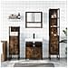 Set Mobili da Bagno 4 pz Rovere Fumo in Legno Multistrato - Foto miniatura 3