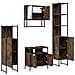 Set Mobili da Bagno 4 pz Rovere Fumo in Legno Multistrato - Foto miniatura 5