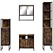 Set Mobili da Bagno 4 pz Rovere Fumo in Legno Multistrato - Foto miniatura 6
