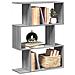 Libreria Divisorio 3Piani Grigio Sonoma 70x24x97 cm Truciolato - Foto miniatura 2