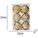 Set Di 6 Palline Di Natale A Righe Rosse E Bianche Da 6 Cm - Decorazioni Festive Per L'albero Gold - Foto miniatura 2