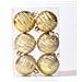 Set Di 6 Palline Di Natale A Righe Rosse E Bianche Da 6 Cm - Decorazioni Festive Per L'albero Gold - Foto miniatura 1