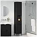 Mobiletto bagno alto Nero 31.5 x 33 x 190 cm Legno multistrato - Foto miniatura 4