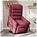 Poltrona Alzapersona Massaggiante Elettrica Rosso Vino Tessuto - Foto miniatura 3