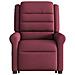 Poltrona Alzapersona Massaggiante Elettrica Rosso Vino Tessuto - Foto miniatura 5
