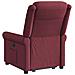 Poltrona Alzapersona Massaggiante Elettrica Rosso Vino Tessuto - Foto miniatura 7