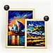 Set Di 6 Stampe Illustrazioni Di Monumenti E Città In Stile Pittura Ad Olio Arricchite In Stile Fotografico A Colori. A3 & A4 Telaio In Legno Chiaro - Foto miniatura 2