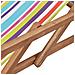 Sdraio Da Spiaggia Pieghevole Telaio Legno Tessuto Multicolore - Foto miniatura 8