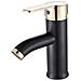 Rubinetto per lavabo da bagno, Blackswan, tipo M96, modello nero opaco /oro, misura 17 cm - Foto miniatura 1