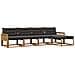 Set di divani da esterno con cuscino 5 pcs Naturale e Nero - Foto miniatura 1